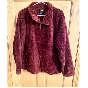 NorthFace Wine-Colored, Half-Zip Pullover XXL